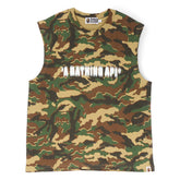 A Bathing Ape Glitch Woodland Camo Heavy Wash Bathing Ape Cropped Fit Tank M (Green)
