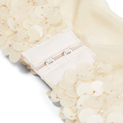 Danielle Guizio Ari Gathered Sequin Top (Ivory)