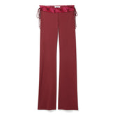 Danielle Guizio Ruched Side Tie Stretch Pant (Bordeaux)