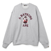 A Bathing Ape Map Camo College Relax Fit Crewneck Sweatshirt (Grey)
