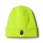 A Bathing Ape One Point Ape Head Knit Cap (Yellow)