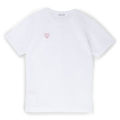 Comme Des Garcons PLAY Mesh Red Emblem T-Shirt (White)