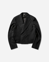 Men's Double-Breasted Cropped Blazer Black