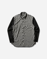 Men's Mixed Pattern Longsleeve Shirt White / Black