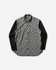 Men's Mixed Pattern Longsleeve Shirt White / Black