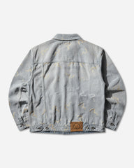 Men's All-Over Seagull Jacquard Denim Jacket Indigo