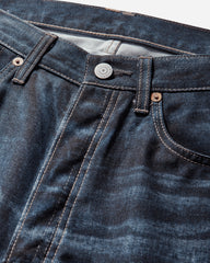 Men's New Manual Printed Denim Pants Indigo