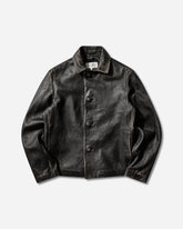 Men's Distressed Leather Jacket Black