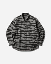 Men's Camo Pattern Chambray Longsleeve Shirt Black
