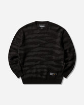 Men's Camo Pattern Crewneck Sweater Black