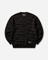 Men's Camo Pattern Crewneck Sweater Black