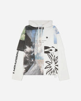 Men's Collage Print Hooded T-Shirt White