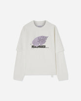 Men's Leaf Double Layer Boxy T-Shirt Snow White