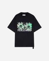 Men's Flower Print Regular Fit T-Shirt Black