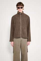 Our Legacy Shrunken Fullzip Polo Brown Sparse Buckle Weave