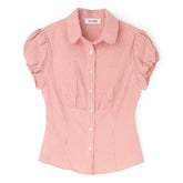 Danielle Guizio Liana Gingham Top (Red love)