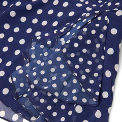 Danielle Guizio Chiffon Slit Mini Skirt (Navy polka dot)