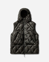 Men's Nuna 600 Fill Power Printed Check Hooded Down Vest Anthracite