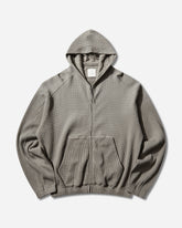 Men's Bee Sun Faded Organic Waffle Zip Up Hoodie Grey