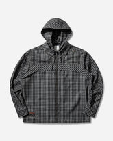 Men's Aair FloWeave Printed Check Long Sleeve Hooded Shirt Anthracite