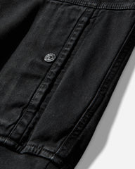 Men's Organic Panama Cotton 'OLD' Effect Zip Jacket Black