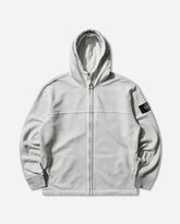 Men's Organic Cotton Fleece Reflective Garment Lamination Zip Hoodie Sky Blue