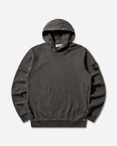 Men's Malfilé Fleece 'OLD' Effect Hoodie Charcoal Grey