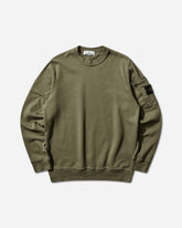 Men's Cotton Fleece Pocket Crewneck Sweatshirt Military Green
