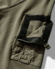 Men's Cotton Fleece Pocket Crewneck Sweatshirt Military Green
