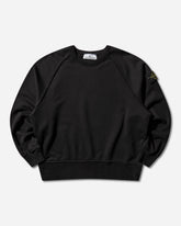 Men's Organic Cotton Fleece Oversized Crewneck Sweatshirt Black