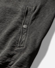 Men's Malfilé Cotton Fleece 'OLD' Effect Zip-Up Track Jacket Charcoal Grey