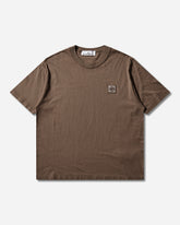 Men's Organic Cotton Jersey 'FISSATO' Effect T-Shirt Shadow Brown