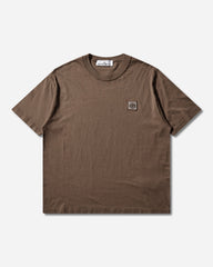 Men's Organic Cotton Jersey 'FISSATO' Effect T-Shirt Shadow Brown