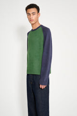 Stüssy Color Blocked Raglan Crew Green