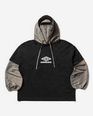 Men's Cut Up Masked Hoodie Washed Black / Beige