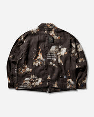 Men's Emma Bennett All-Over Print Linen Jacket Black