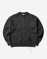 Men's Dropstitch Mohair Knit Crewneck Sweater Anthracite