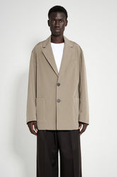 ssstein Windproof Nylon Single Breasted Jacket Taupe