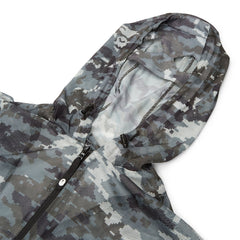 A Bathing Ape Multi Pixel Camo Mesh Hoodie Jacket M (Black)
