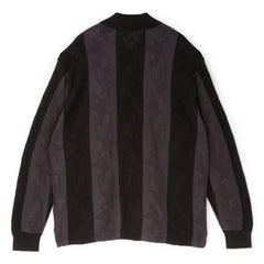 A Bathing Ape Sta Stripe Pattern Jacquard Multi Logo Relaxed Fit Ls Tee M (Black)