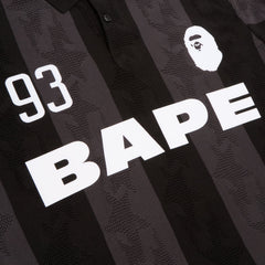A Bathing Ape Sta Stripe Pattern Jacquard Multi Logo Relaxed Fit Ls Tee M (Black)