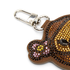 A Bathing Ape Crystalstone Baby Lisa Mirror Keychain L (Brown)