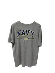 Vintage US Navy Basketball Sports T-shirt Grey Large