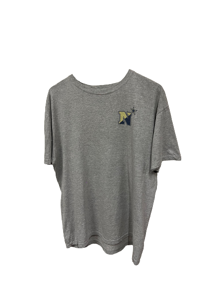 Vintage US Navy Basketball Sports T-shirt Grey Large