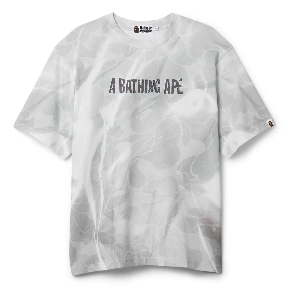 A Bathing Ape Overall Print Logo Relaxed Fit Tee (White)
