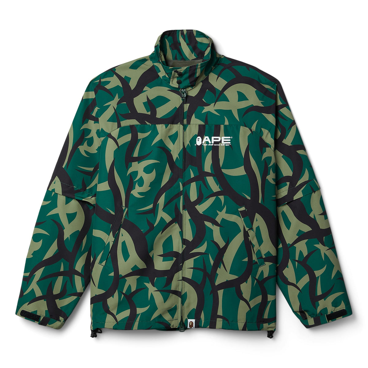 A Bathing Ape Trial Camo Rain Jacket (Green)