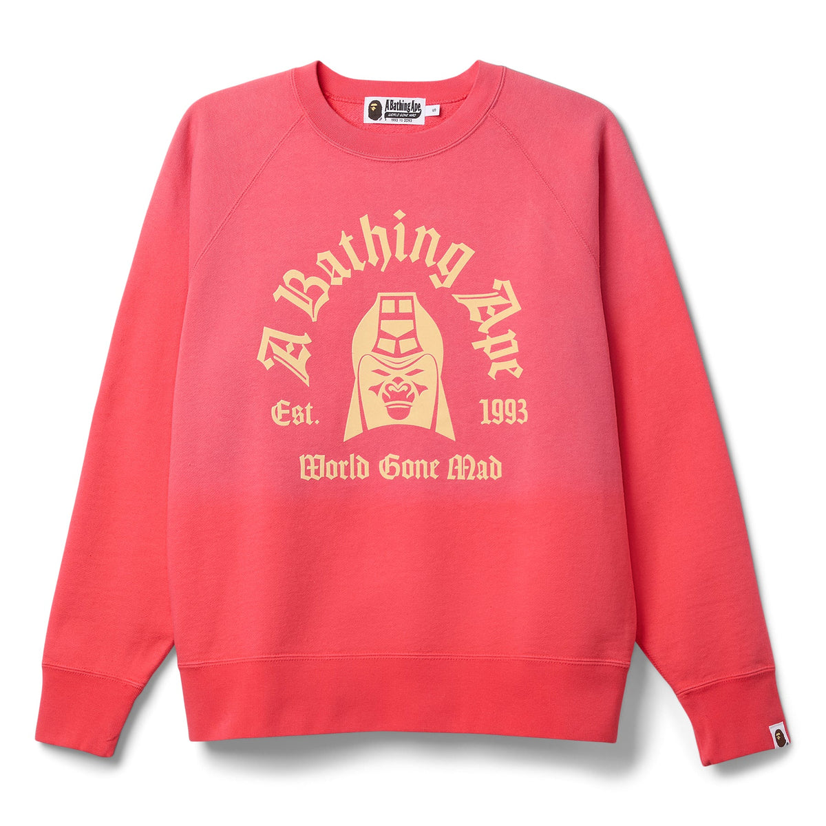 A Bathing Ape Washed Effect Crewneck Sweatshirt (Red)