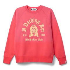 A Bathing Ape Washed Effect Crewneck Sweatshirt (Red)