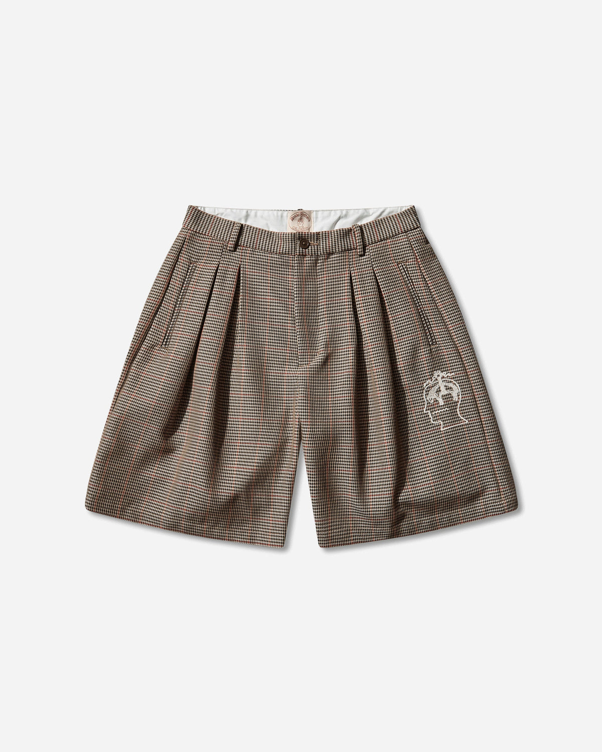 Men's Brooks Brothers Houndstooth Pleated Shorts Tan