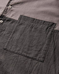 Men's Coloured Cotton Twill Open Shirt Charcoal